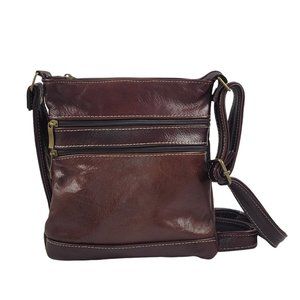 Genuine Leather Crossbody bag. Handcrafted. Wine Color. Trip bag